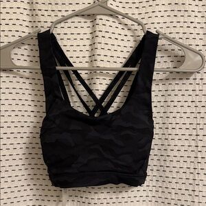 Women's Black Camouflage Sports Bra